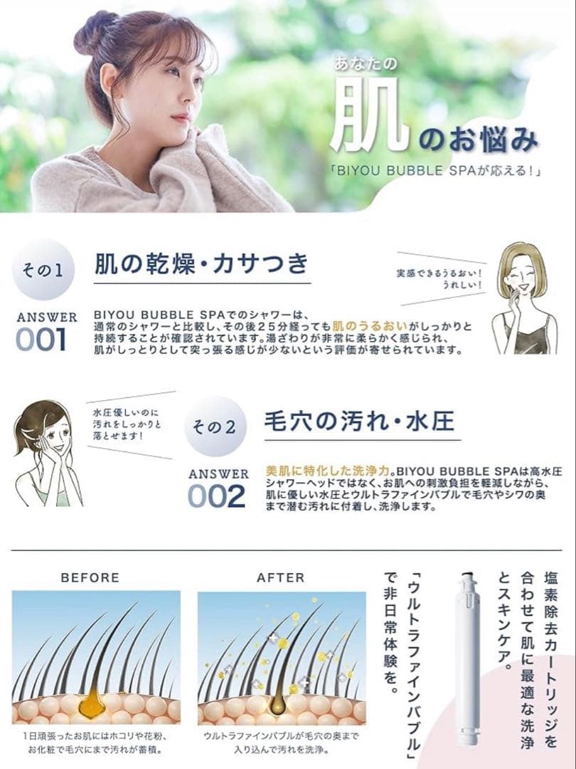 BIYOUDE ウルトラファインバブル シャワーヘッド ナノバブル