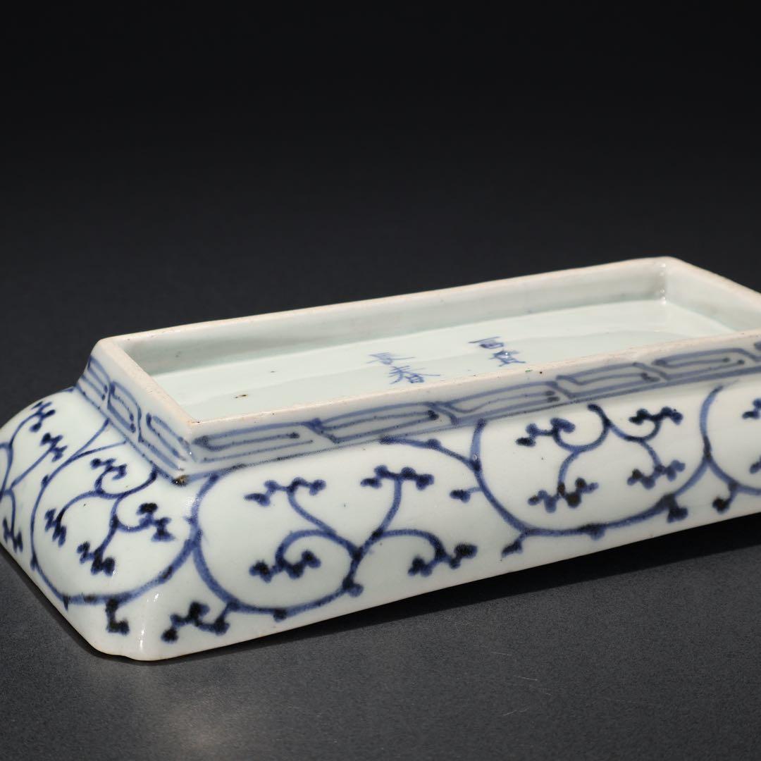 伊万里金襴手　花文長皿　骨董　古伊万里　R0229w2ダB