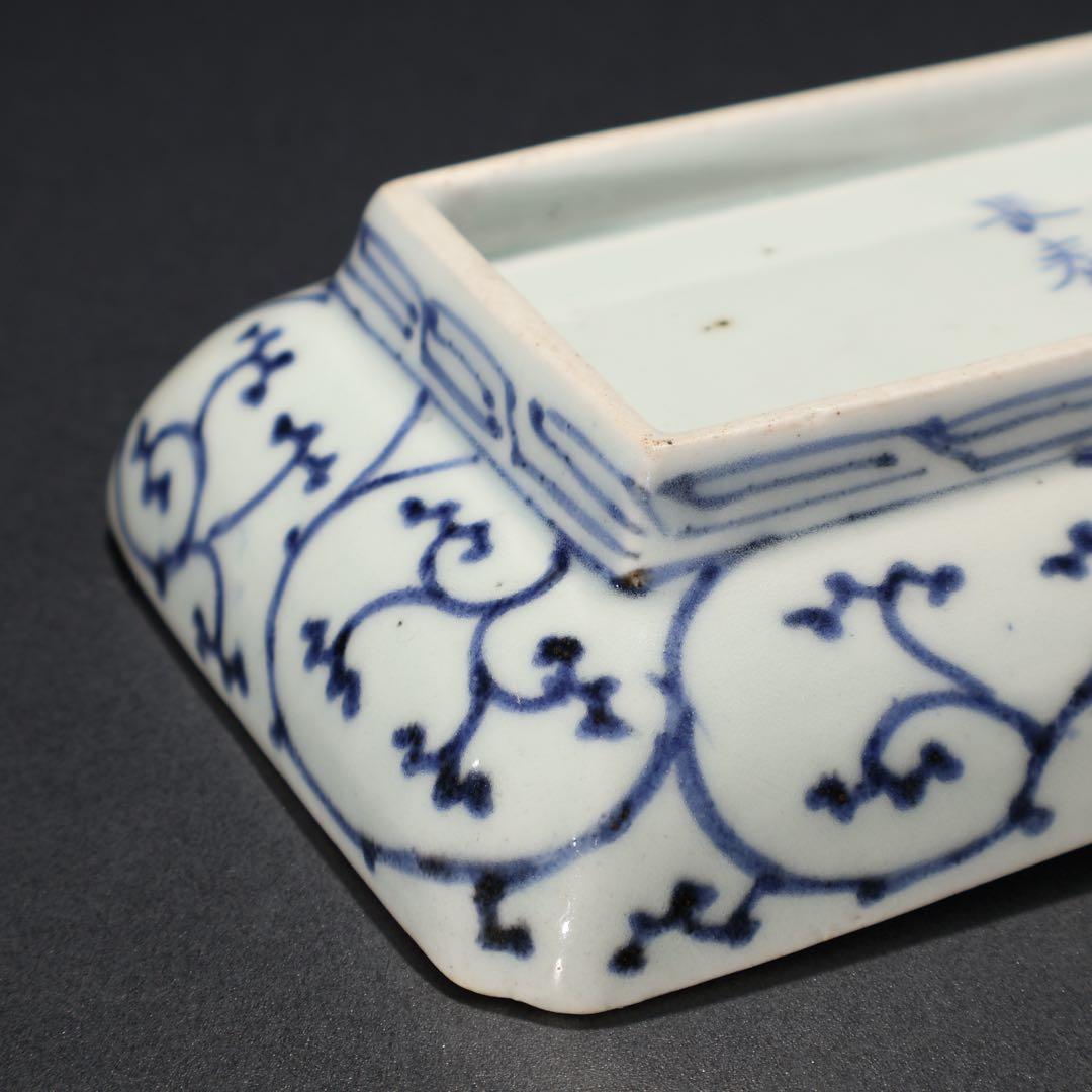 伊万里金襴手　花文長皿　骨董　古伊万里　R0229w2ダB