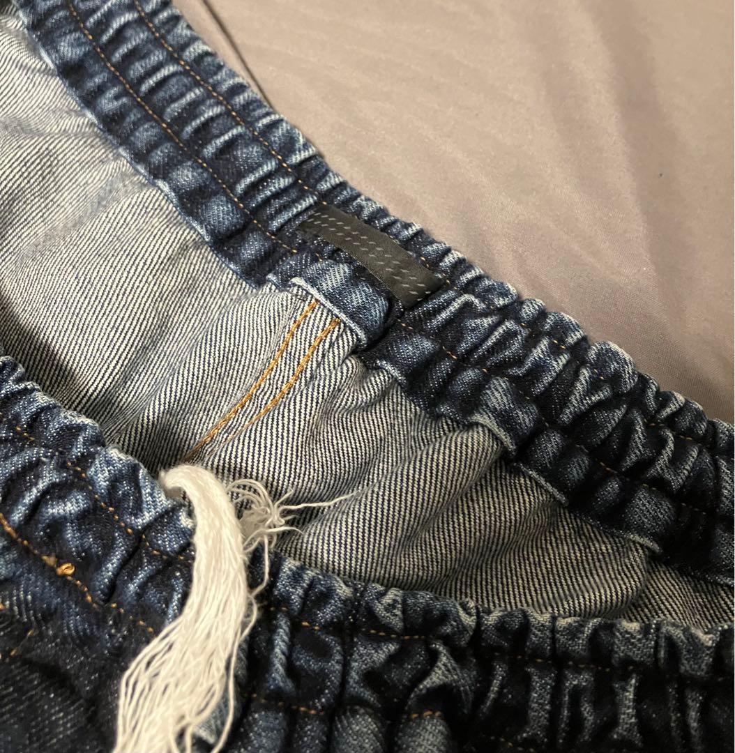 BISHOOL デニムサルエルワイドパンツ　indigo