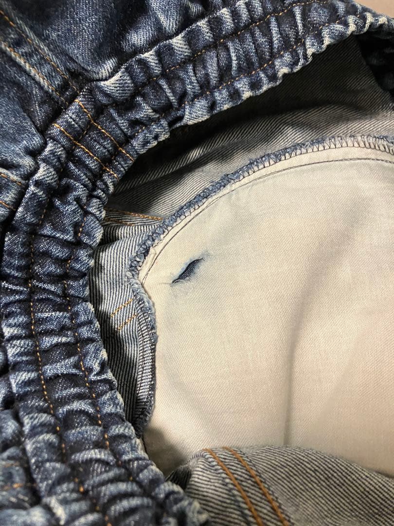 BISHOOL デニムサルエルワイドパンツ　indigo