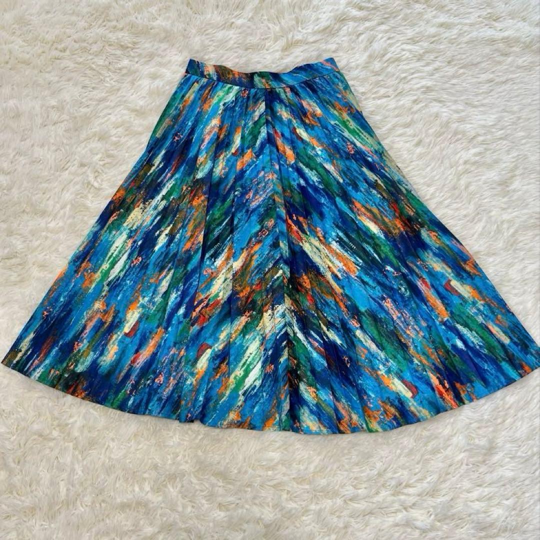 【美品】エンフォルド enfold プリーツスカートマルチカラー