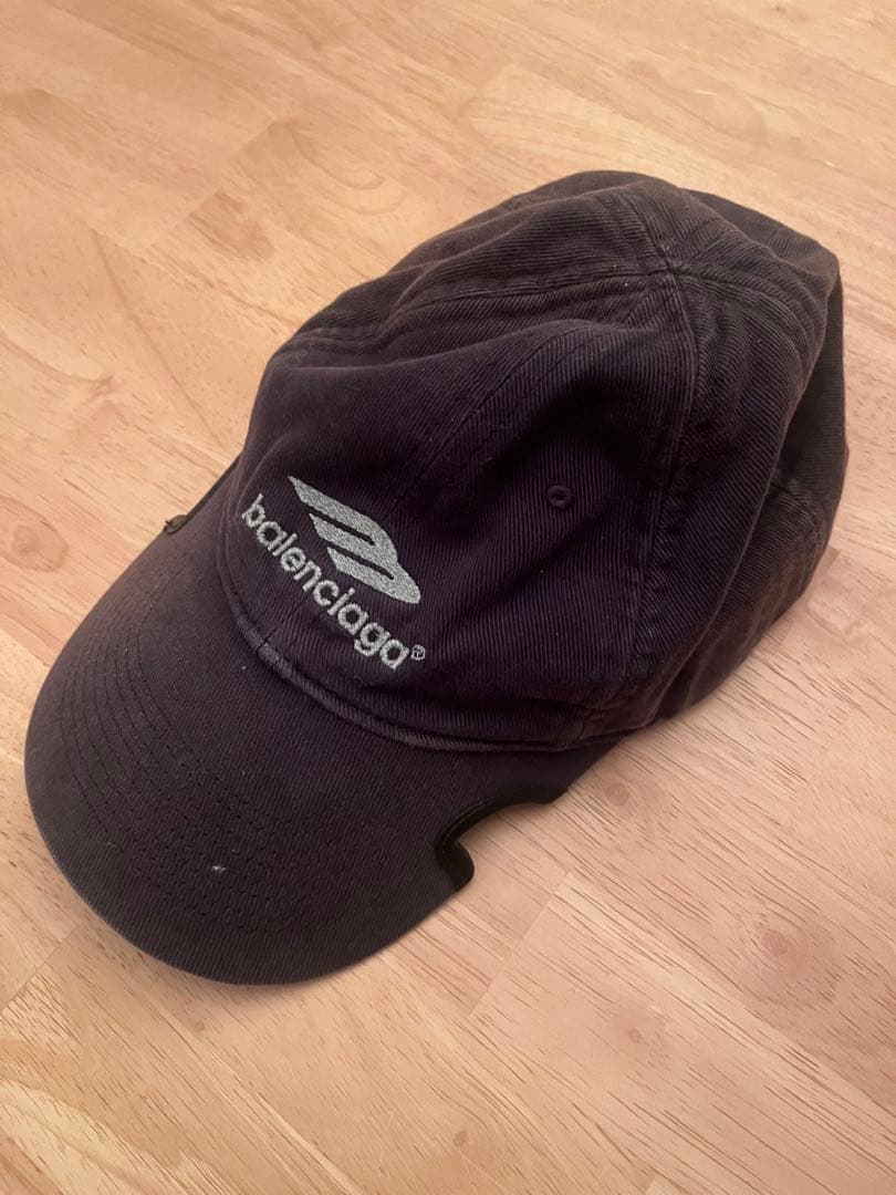 balenciaga ロゴ刺繍 キャップ L 黒