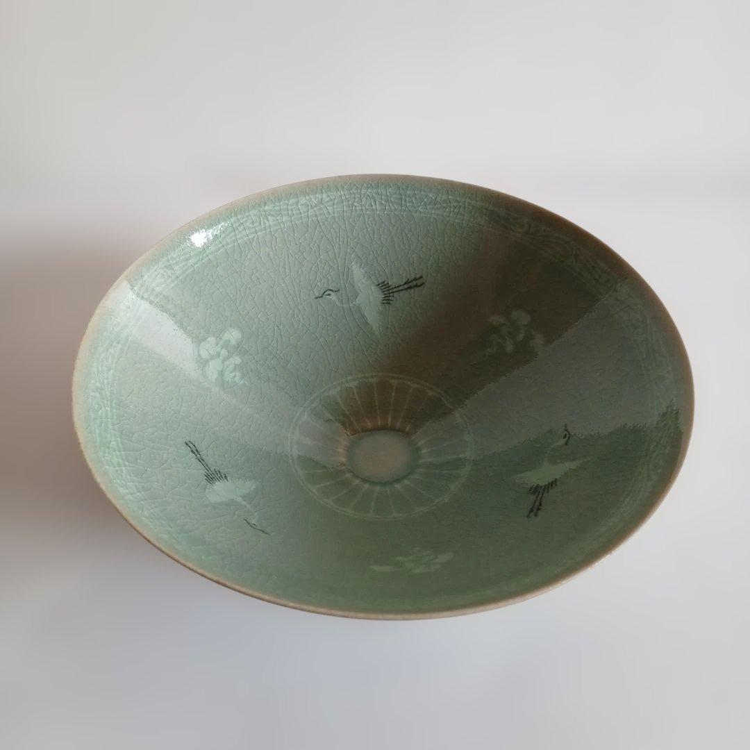 金福漢作高麗青磁茶碗　茶道具　桐箱付き