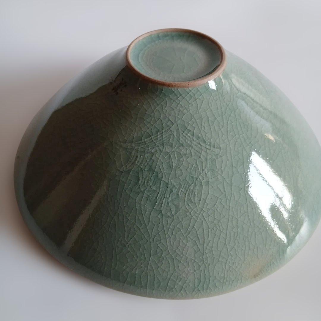 金福漢作高麗青磁茶碗　茶道具　桐箱付き