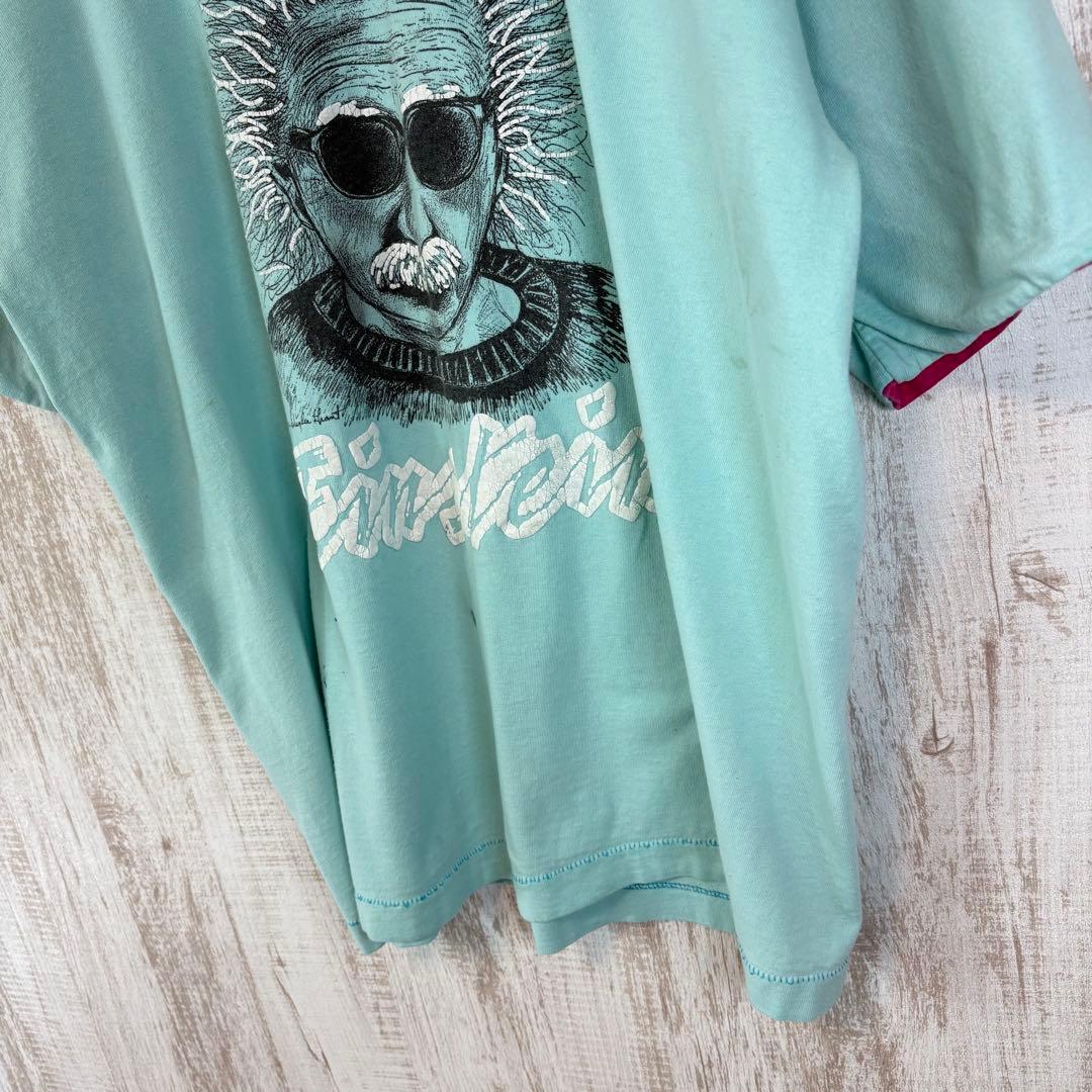 ヴィンテージ アインシュタイン レア 3Dプリント シングルステッチ Tシャツ