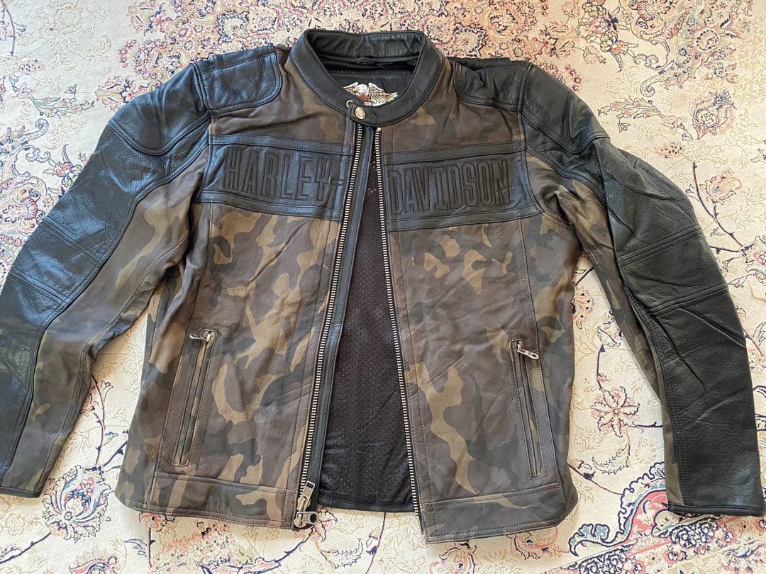 新品未使用HARLEY-DAVIDSON ブラックレザーロゴジャケット 在庫限り