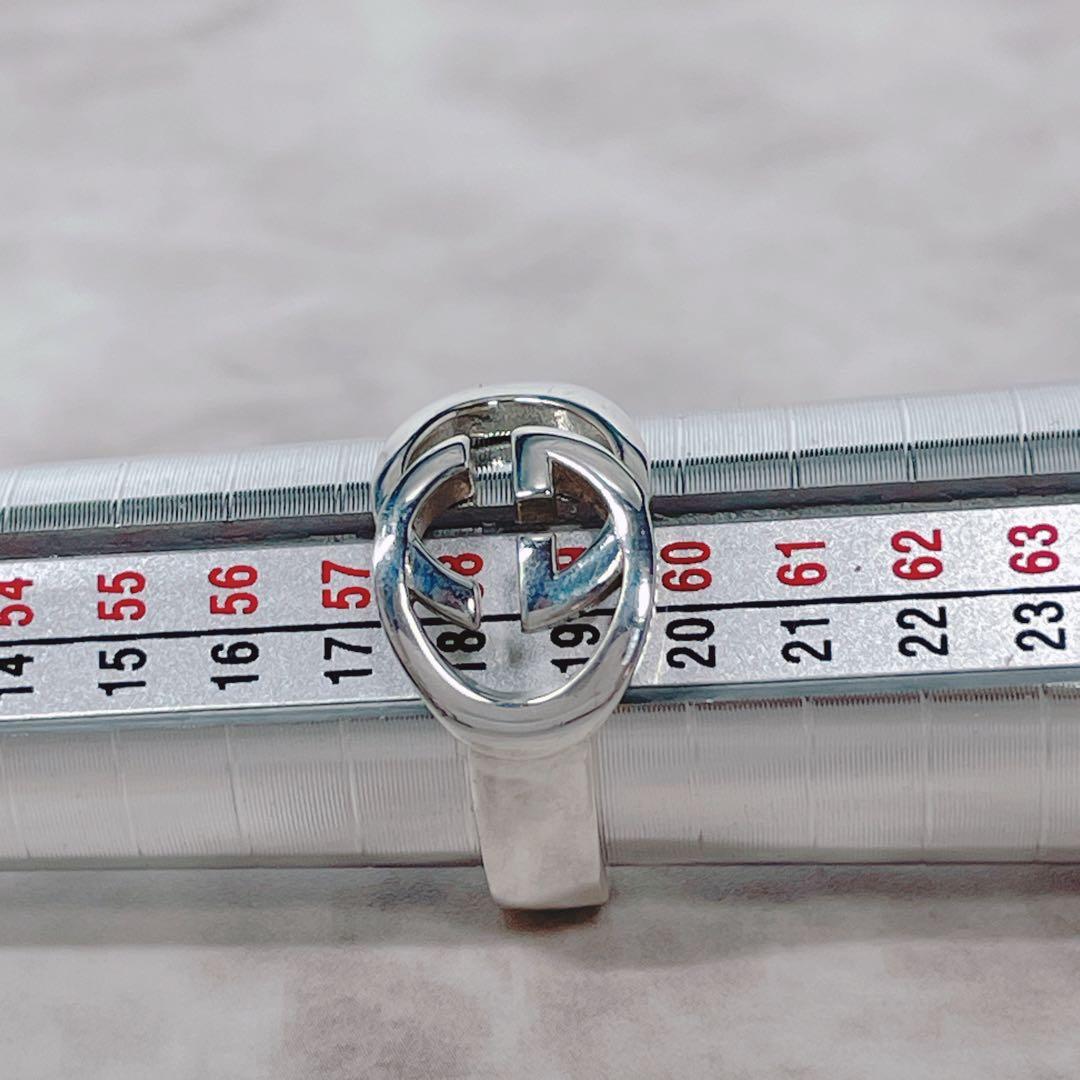 GUCCI シルバー925 Gロゴ　リング 19　インターロッキングG