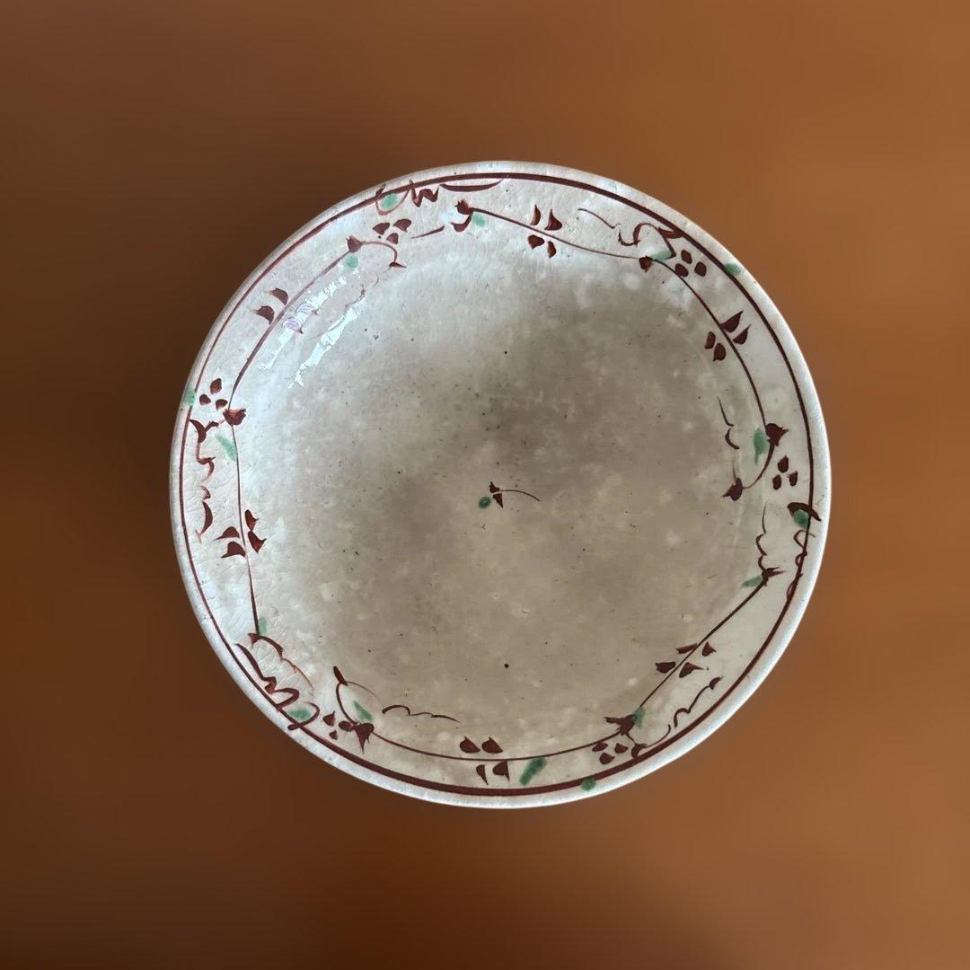 藤田佳三氏作 赤絵花柄装飾の鉢2個セット