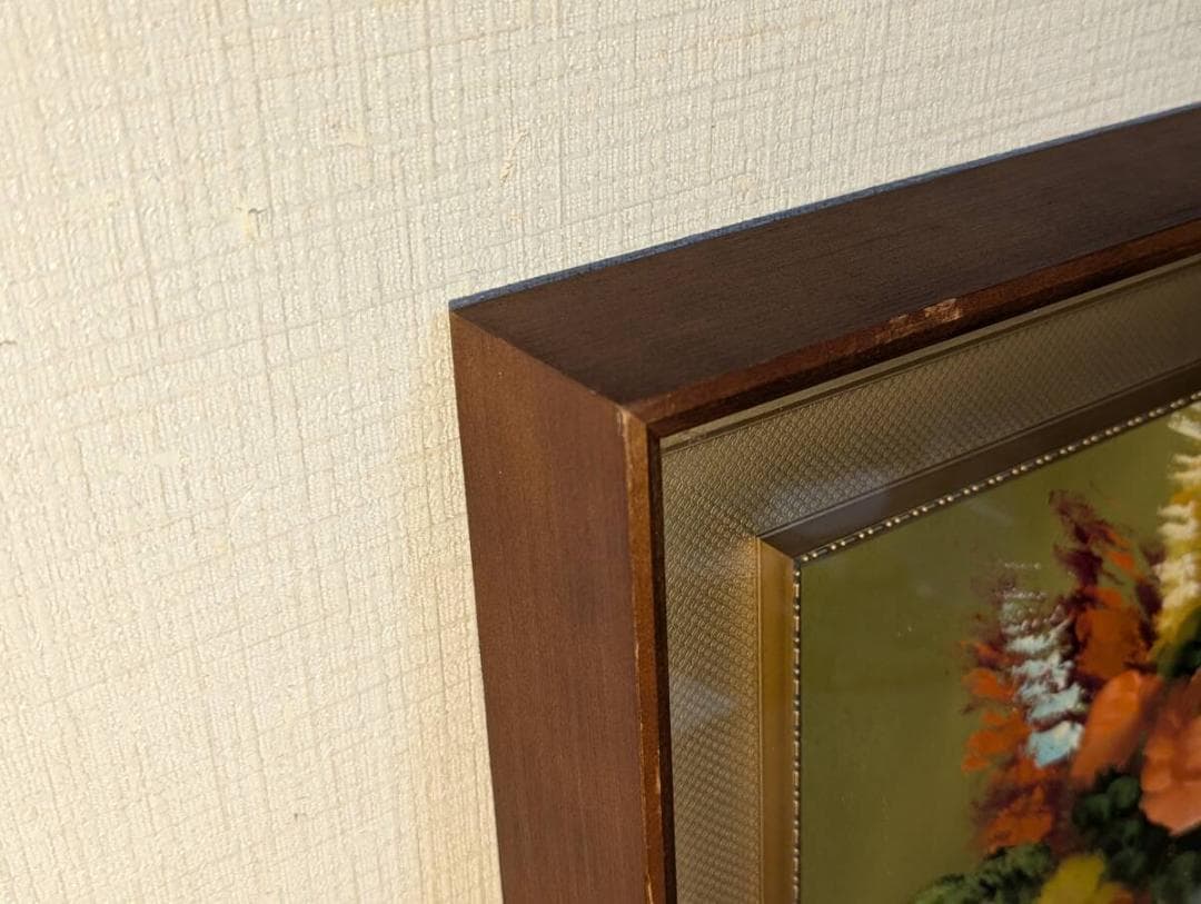 【真作】絵画　油彩6号　花のある静物　華やかな色彩が魅力の油彩画　W54