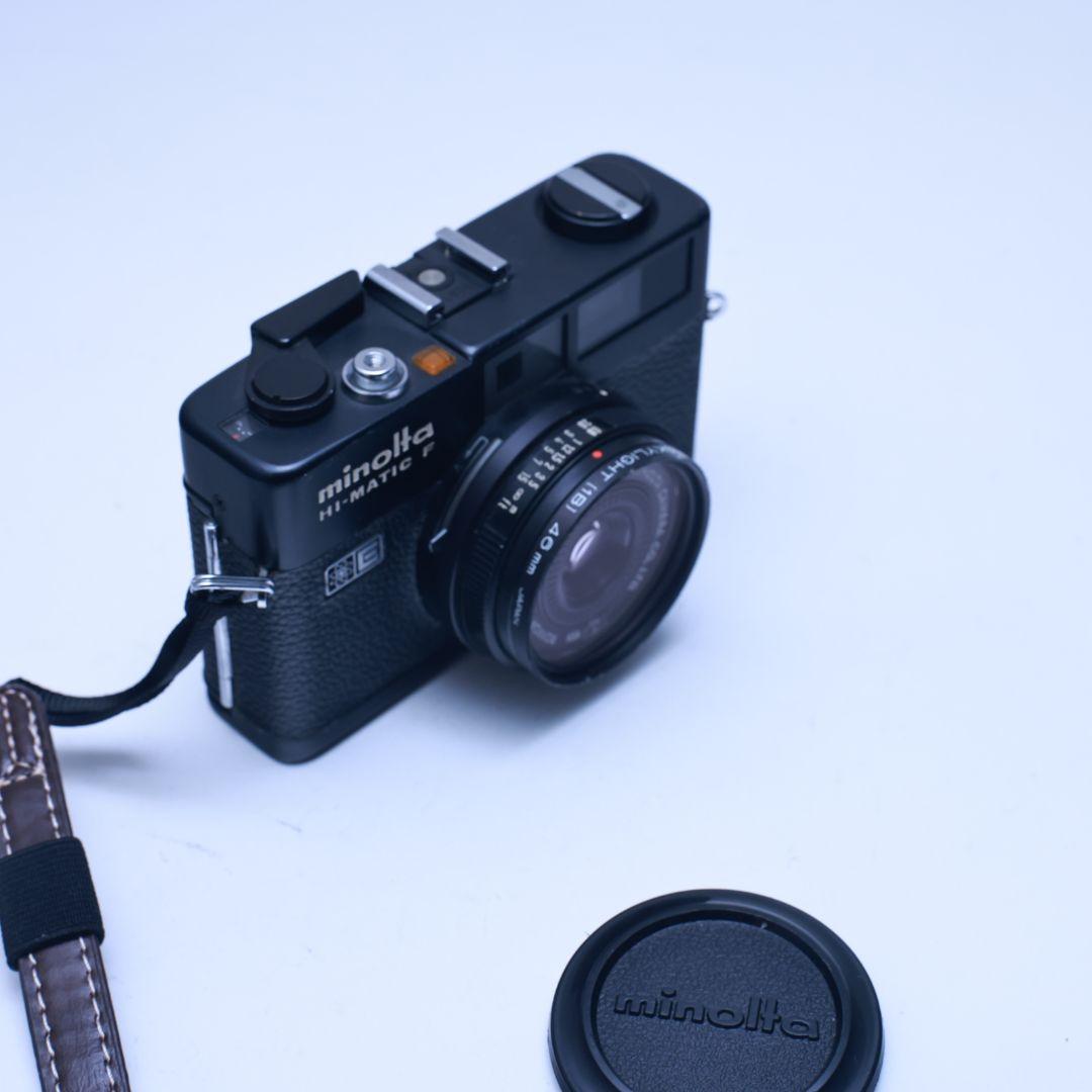 フィルムカメラ MINOLTA HI-MATIC F 電池付き 黑