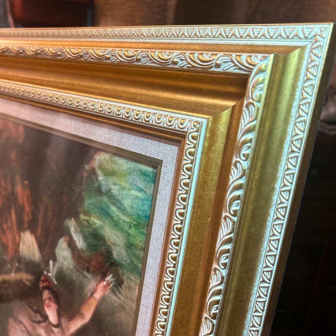 ドガ　エトワール　舞台の踊り子　絵画　アンティーク絵画　ゴールドフレーム