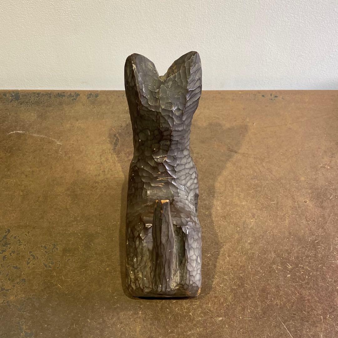 古い木彫りの犬 アンティーク