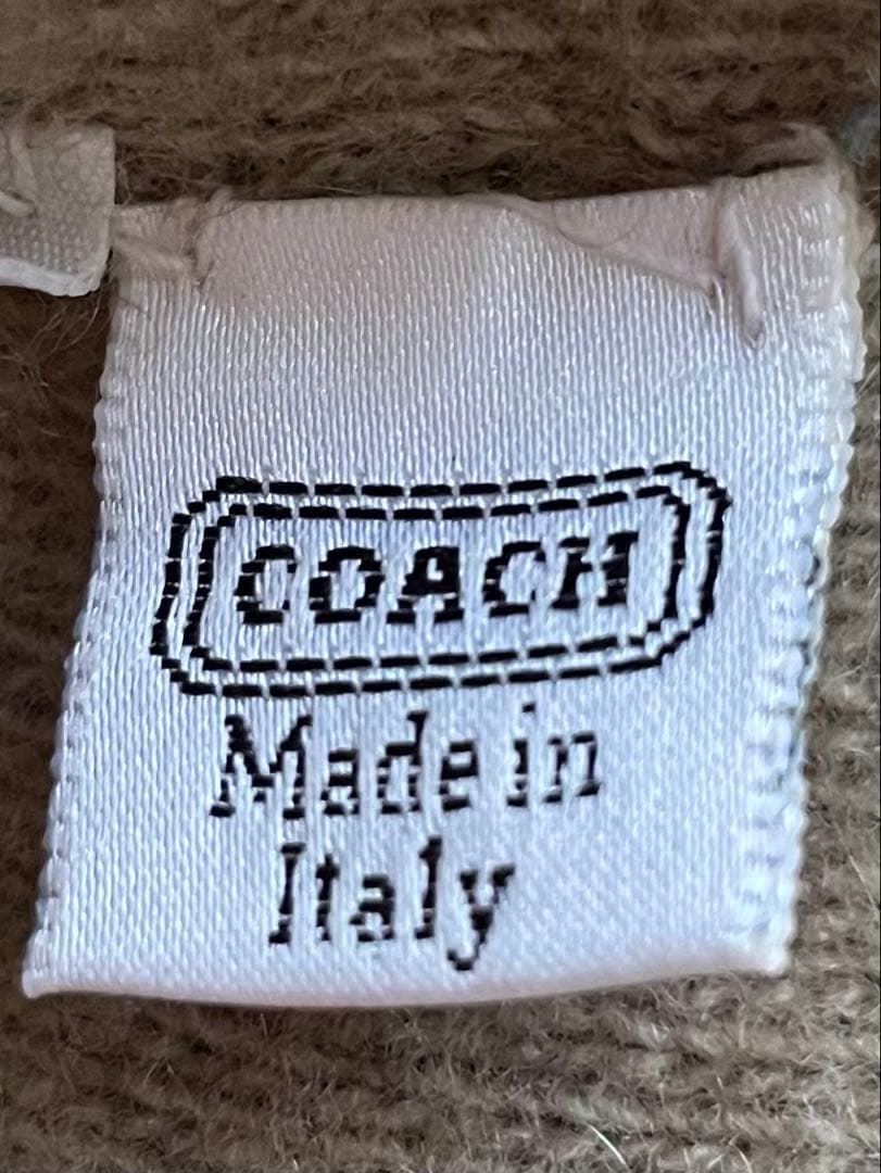 【美品】COACHダークブラウン レザーカシミヤ手袋L 専用箱付12時間以内発送