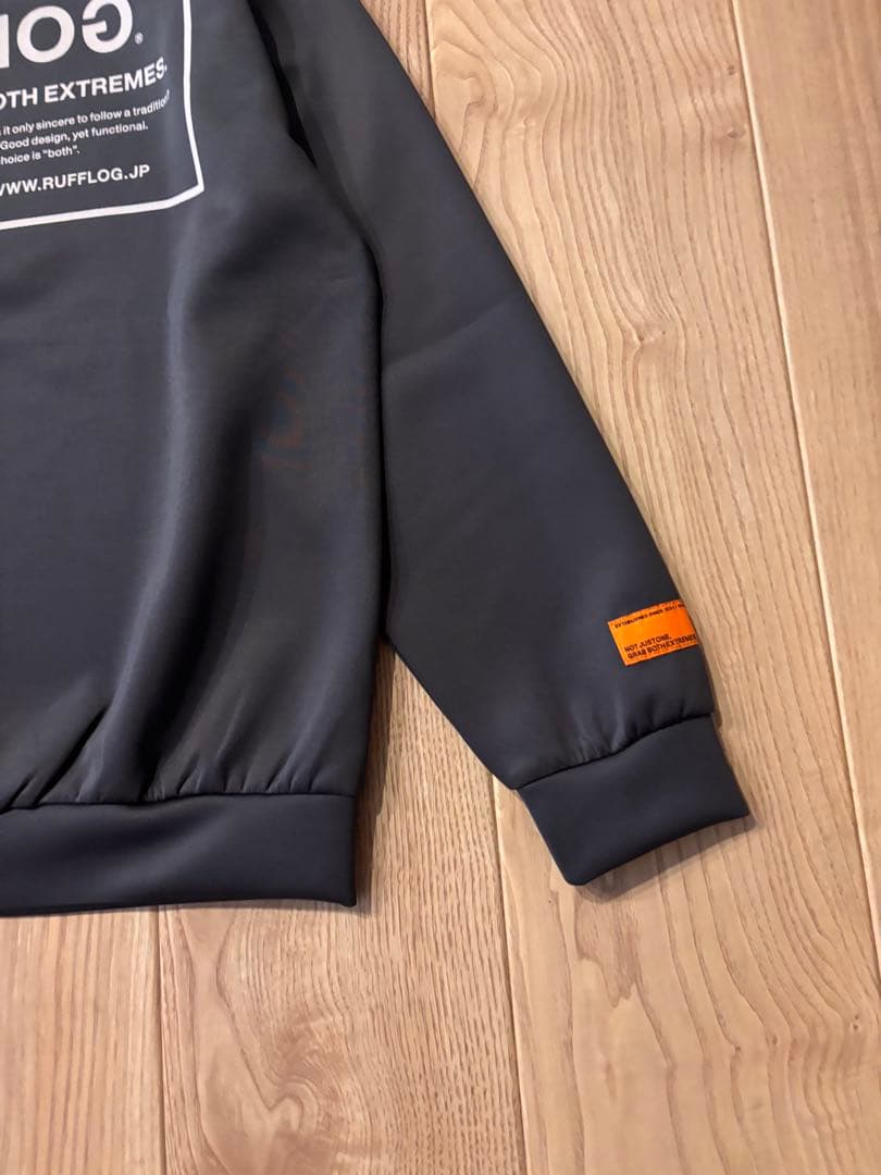 専用　ラフロッグ　バックフレームロゴモックネックシャツ　グレー　新品