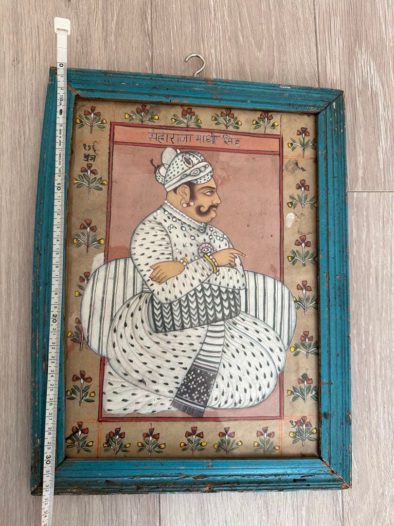 絵画 アンティーク ハンドメイド　インド　　マディー シンブロックプリント