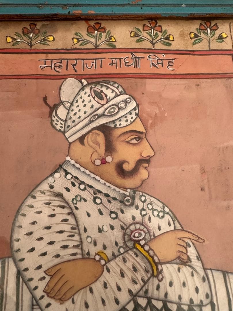 絵画 アンティーク ハンドメイド　インド　　マディー シンブロックプリント