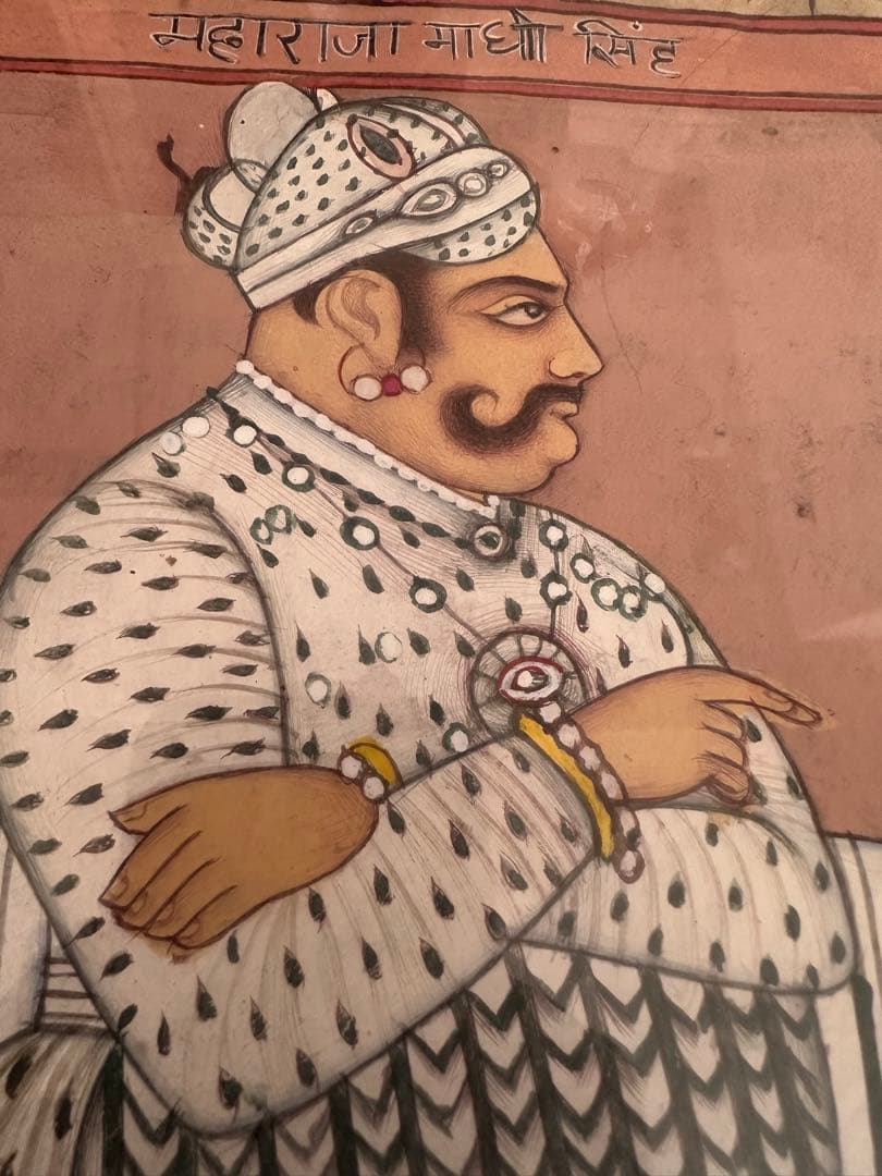 絵画 アンティーク ハンドメイド　インド　　マディー シンブロックプリント