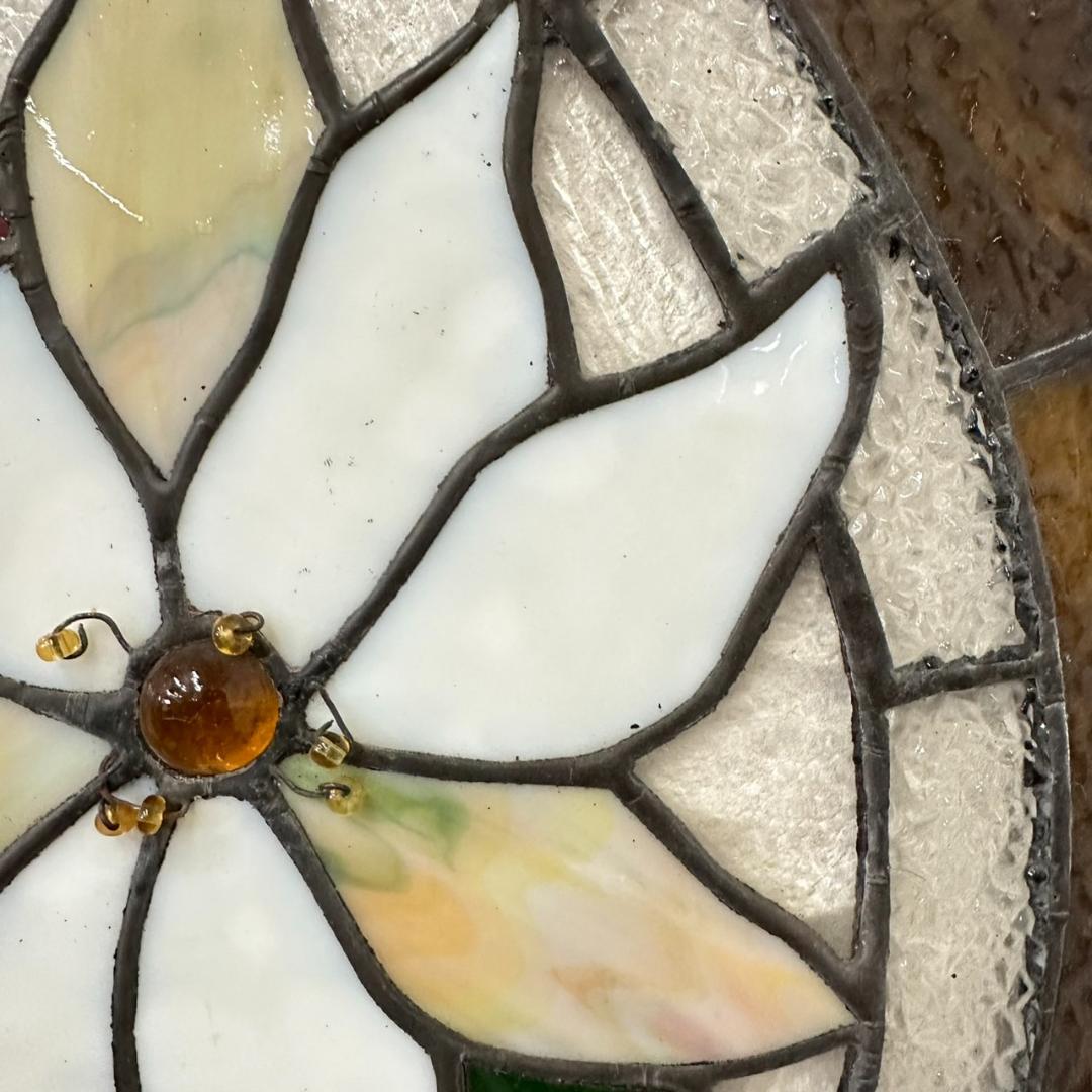 西洋アンティーク特大　ステンドグラス　直径41cm アートパネル　⑫