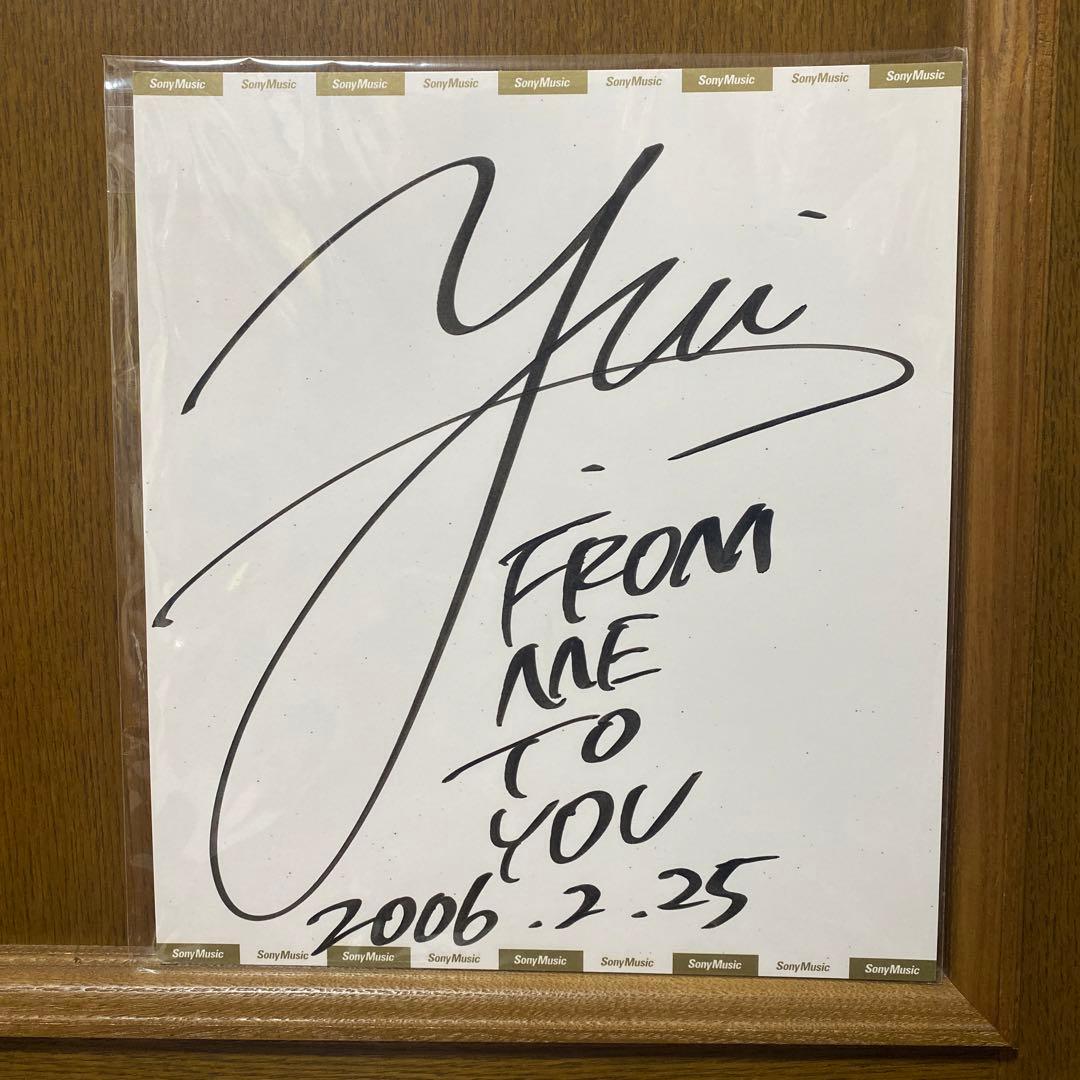 YUI 直筆サイン SONYMUSIC公式色紙 状態良