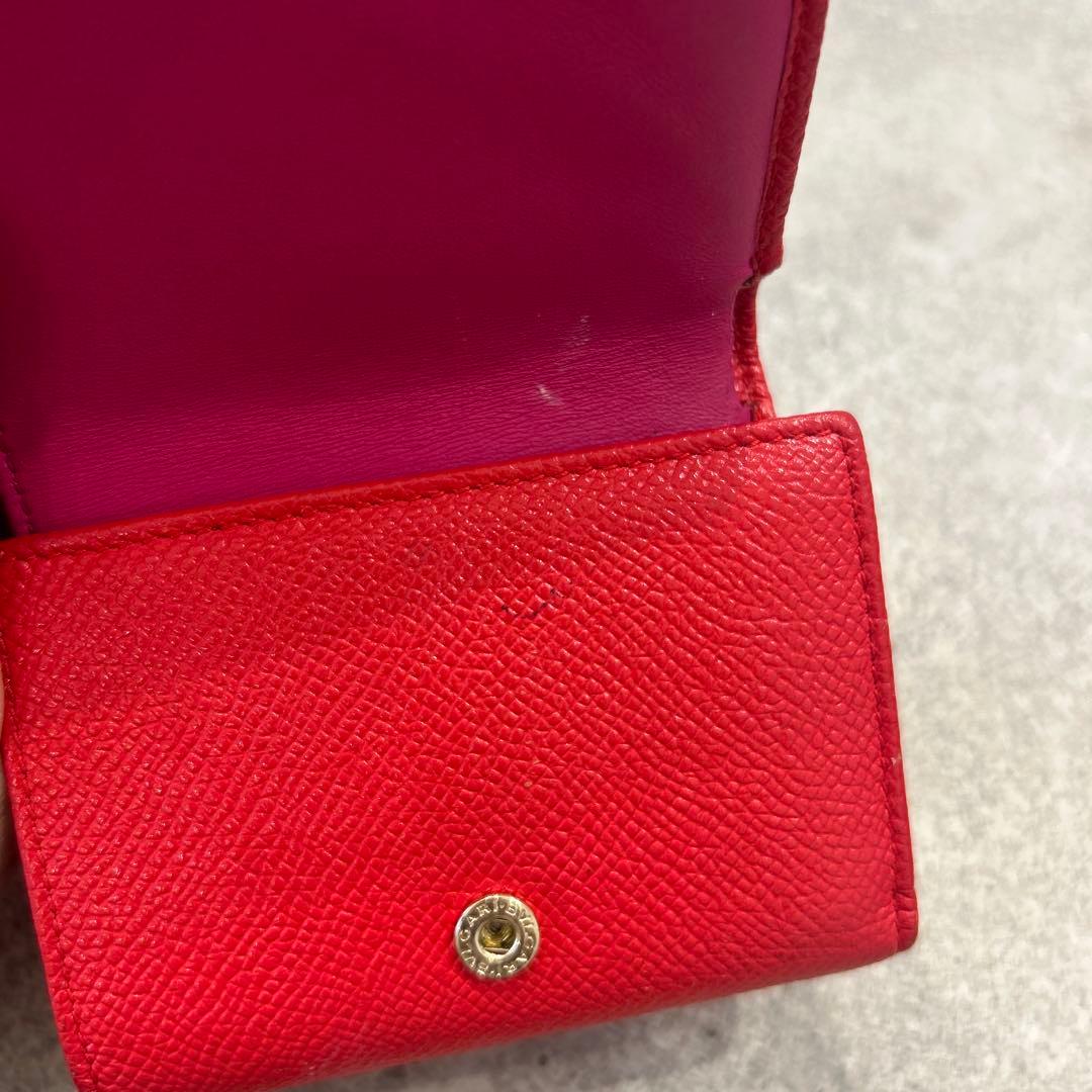 【sk/12.20/10】BVLGARI レッド 三つ折り財布