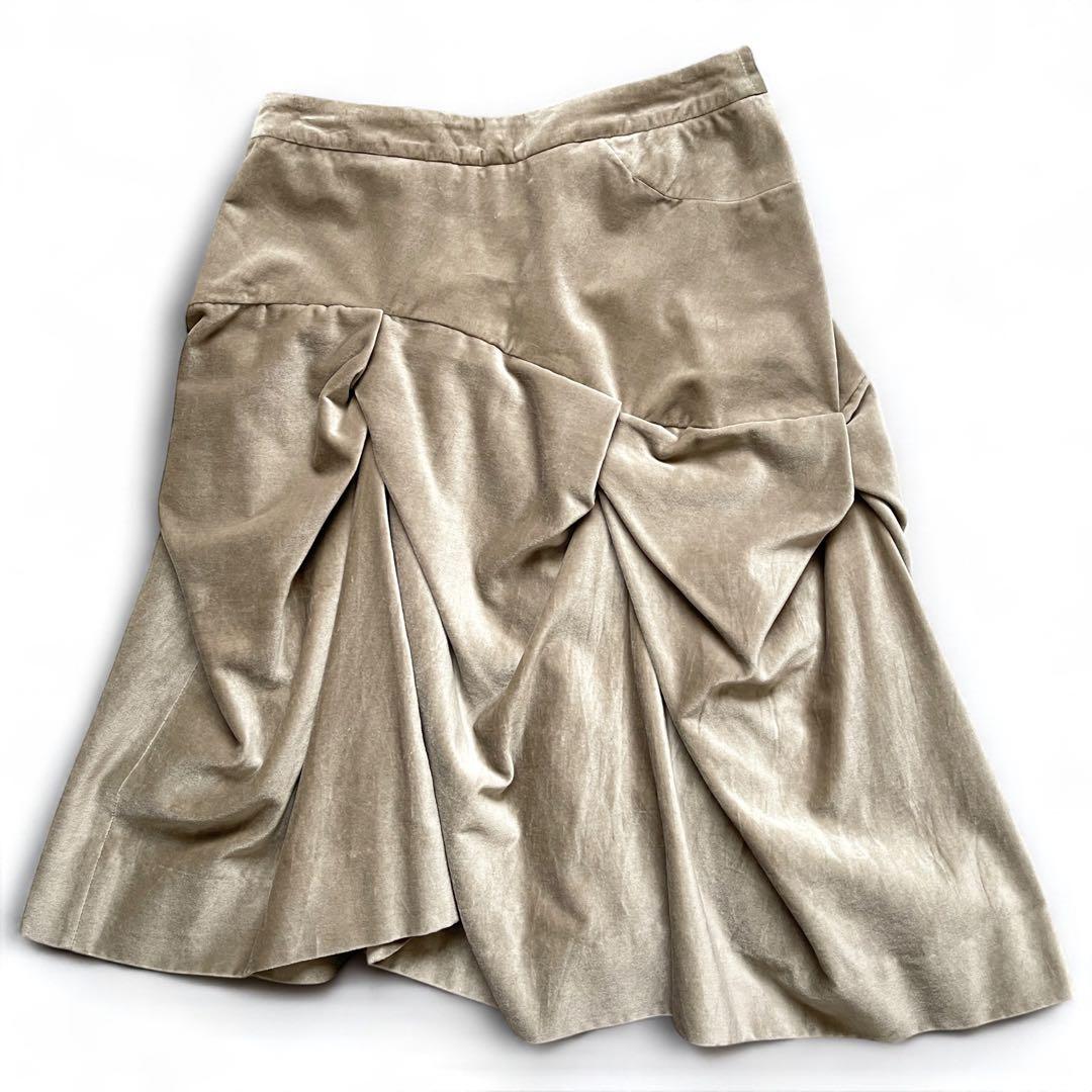 美品 Vivienne Westwood ベロア ドレープ アシメスカート 40