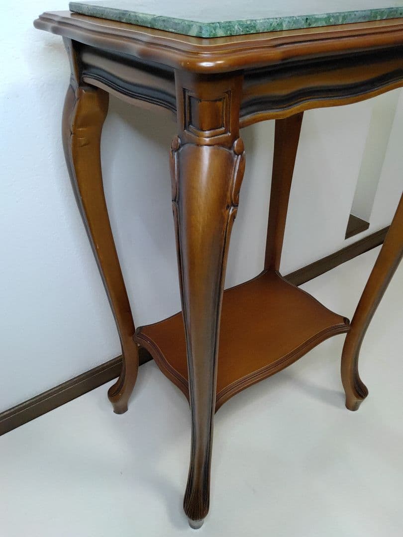 イタリア製 大理石天板 猫脚 コンソール　 花台　テーブル　ナイトテーブル