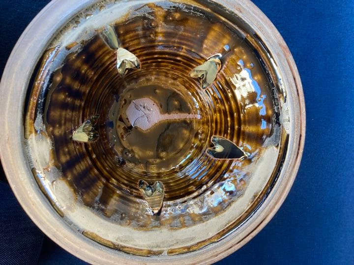 大上昇作　丹波　灰釉台鉢