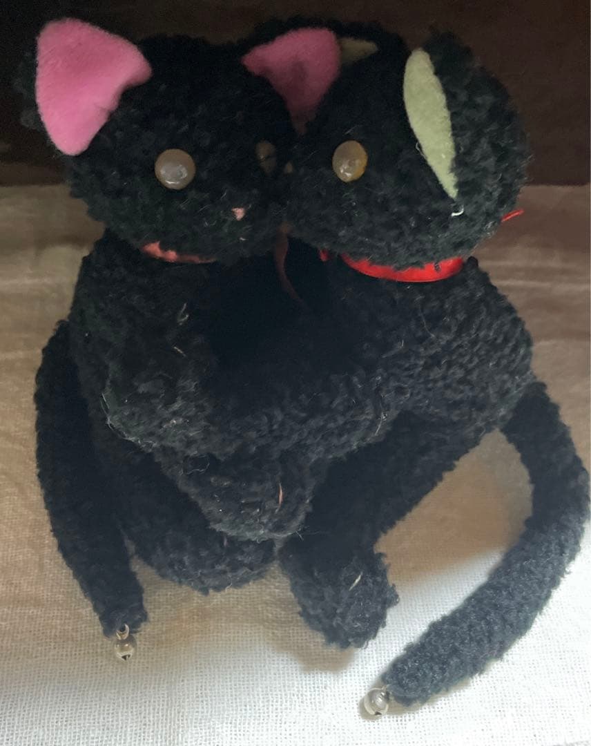 希少 TAKENOKO ぬいぐるみ 黒猫 ねこ ペア レトロ