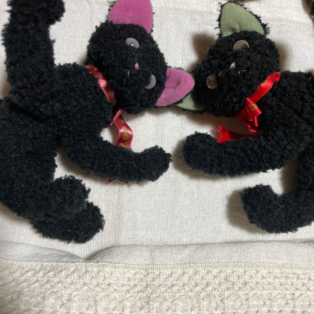 希少 TAKENOKO ぬいぐるみ 黒猫 ねこ ペア レトロ