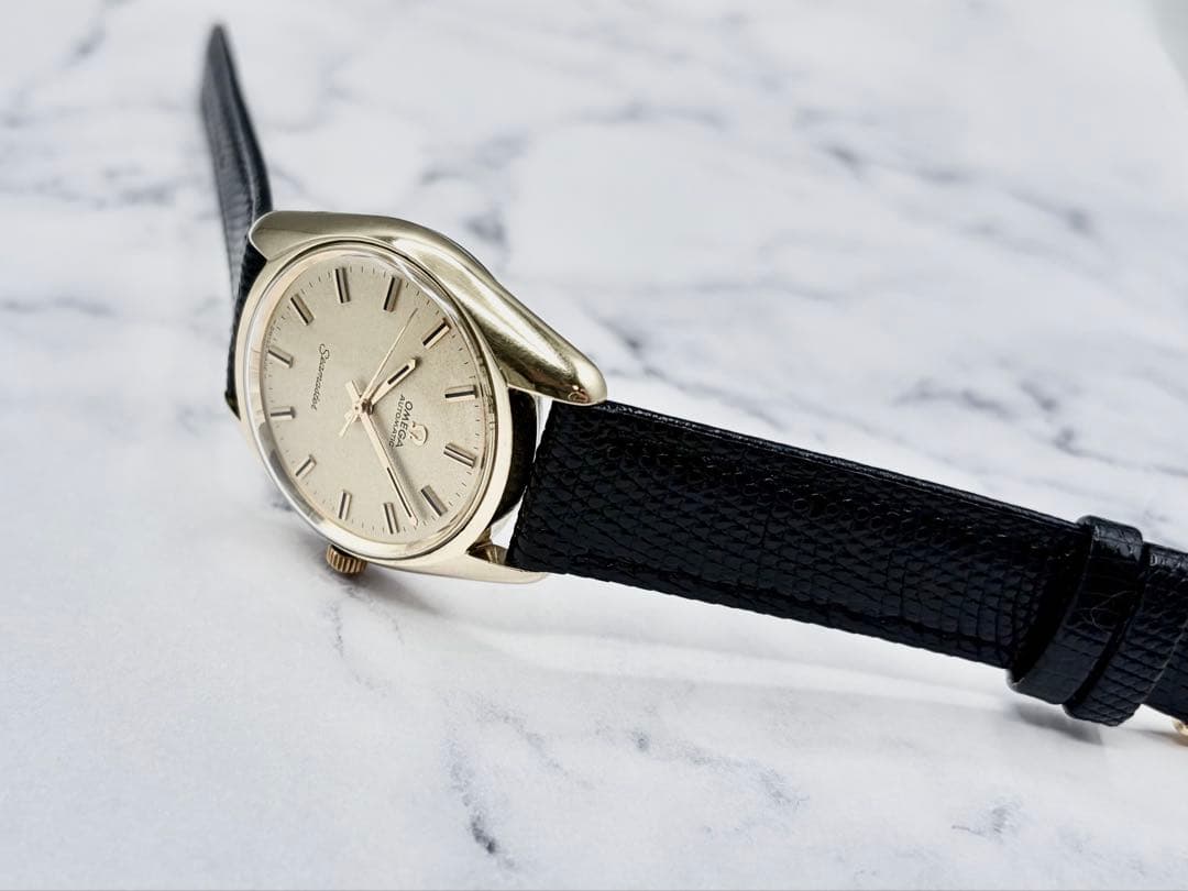 【極美／OH済】オメガ シーマスター 自動巻き サンドブラスト文字盤 新品ベルト