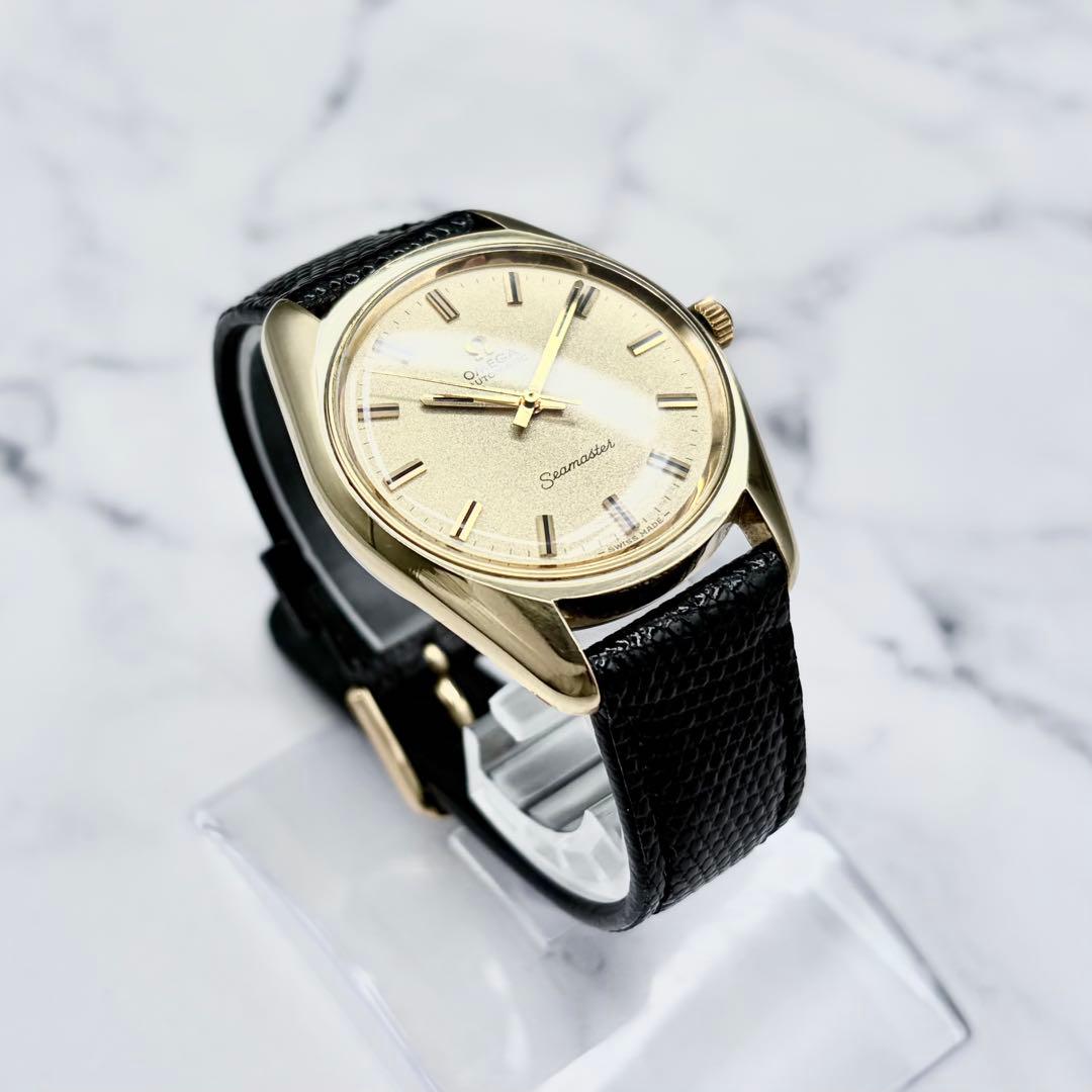 【極美／OH済】オメガ シーマスター 自動巻き サンドブラスト文字盤 新品ベルト