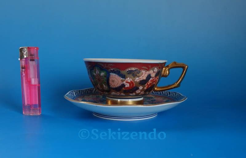 有田焼　古伊万里様式　染錦　金襴手　極錦金彩　其泉窯　カップ＆ソーサー2533