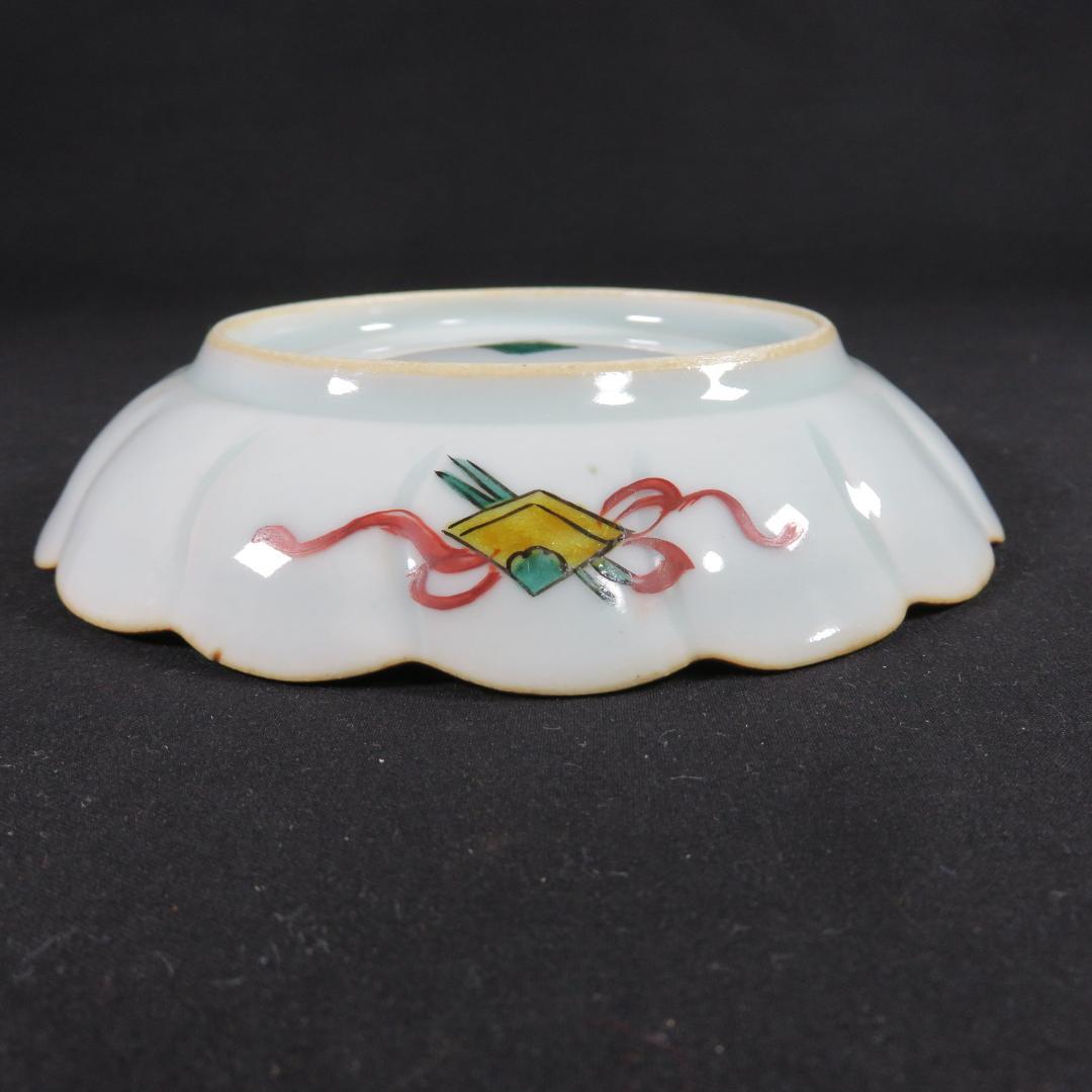 中皿 2枚 鹿 A 角福 九谷 色絵付