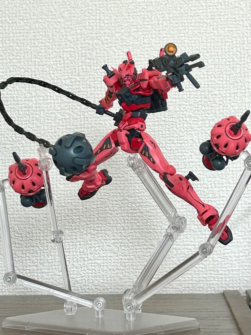 HG 1/144 ジークアクス　赤いガンダム　墨入れ済み　組み立て済み　セット
