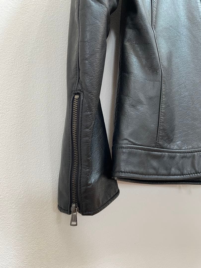 【美品】TETE HOMME（テットオム）牛革シングルライダース ジャケット L