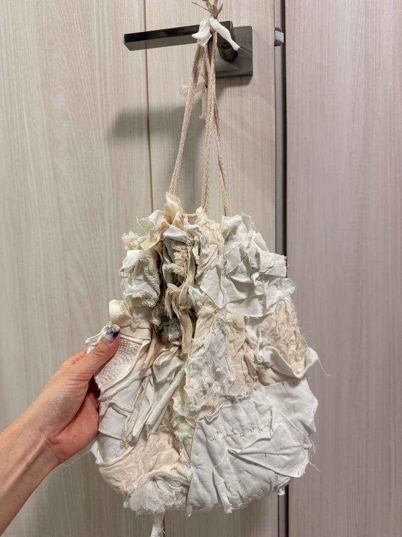 aratama ホワイト パッチワーク ショルダーバッグ