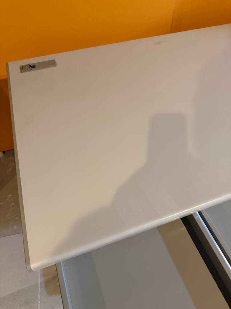 引き出し付きグレーオフィスデスク　引き取り限定