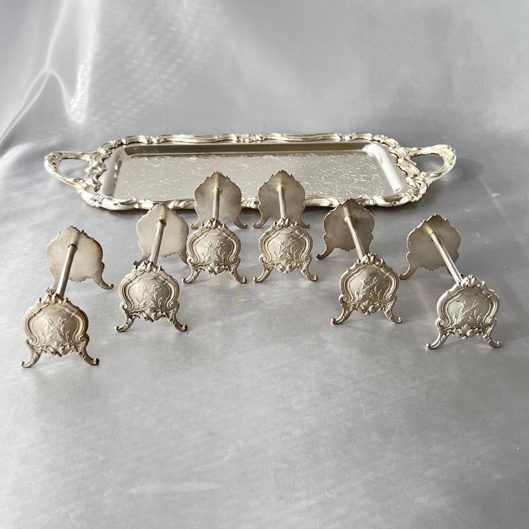 【仏蘭西】 アールヌーボーのナイフレスト 6個組 Art Nouveau