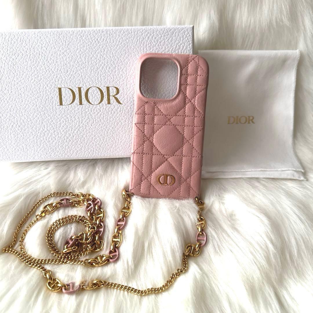 DIOR iPhone14pro ケース　ショルダーチェーン付き