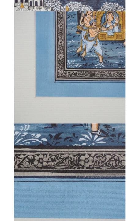 送料無料 イタリアローマ購入 肉筆絹本細密絵画 西洋骨董