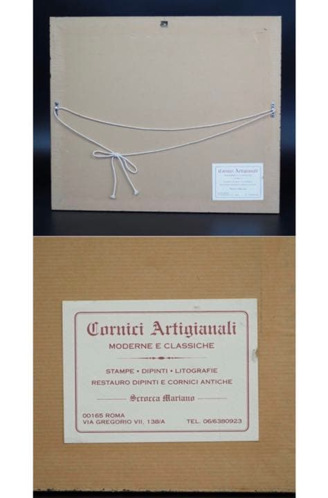 送料無料 イタリアローマ購入 肉筆絹本細密絵画 西洋骨董