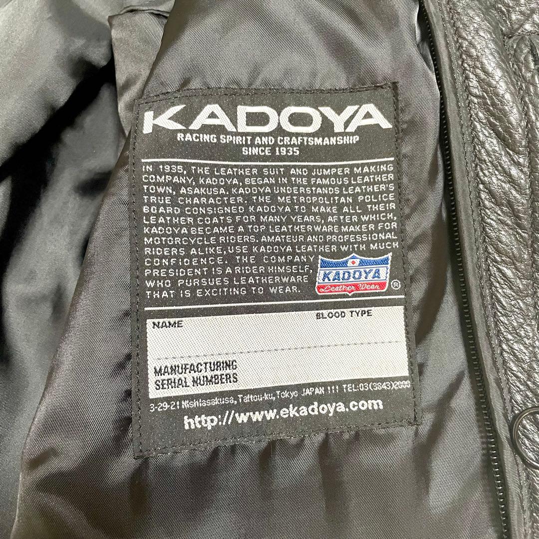 ✨極美品✨KADOYA シングルライダース ブラック ライナー付 XLサイズ