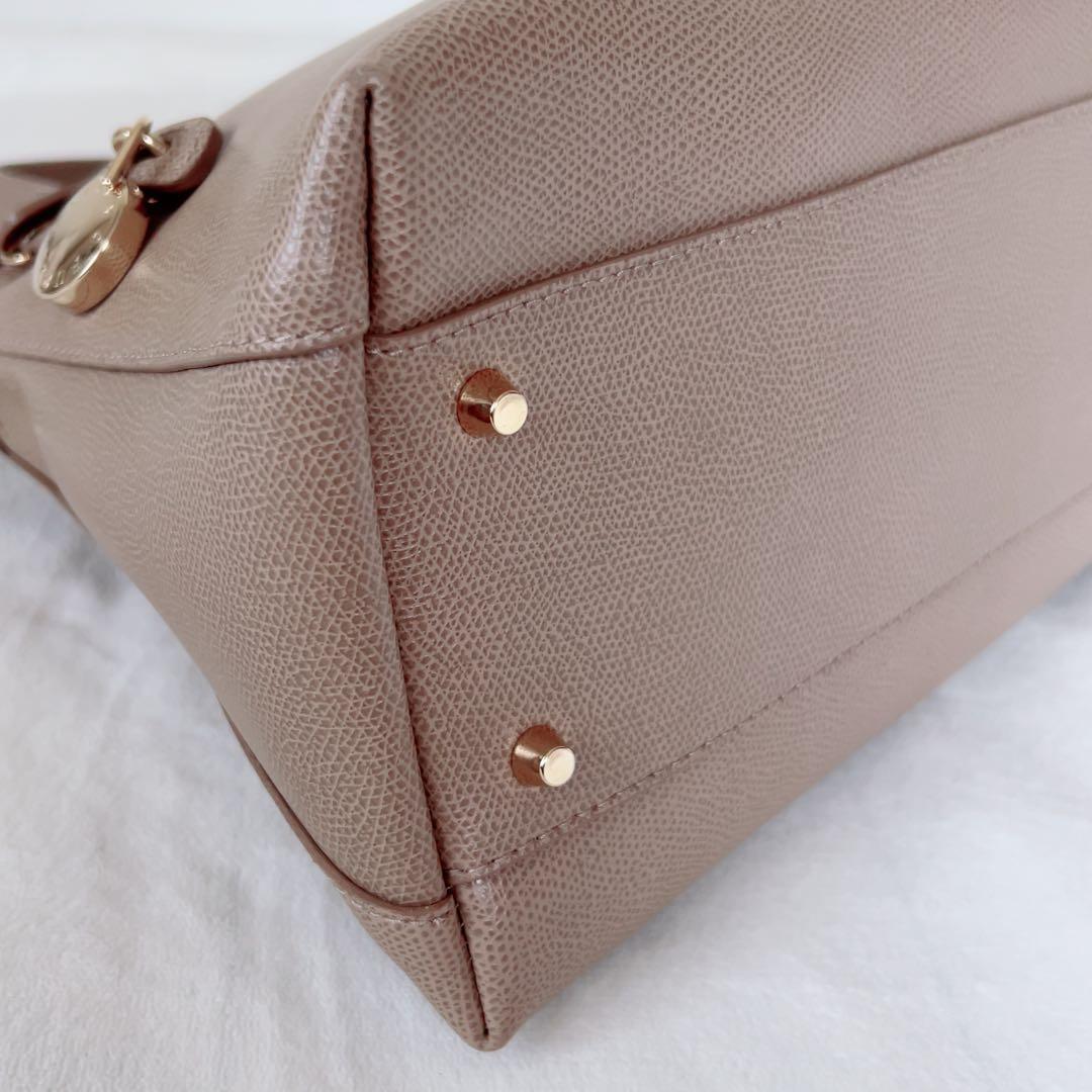 【美品】FURLA フルラ パイパー L ベージュ ハンドバッグ