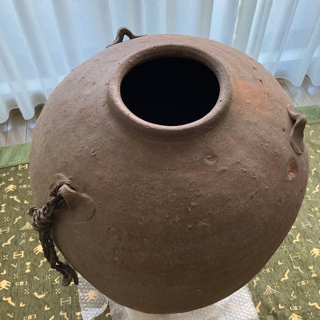 古備前　三耳大壺　陶器　室町時代