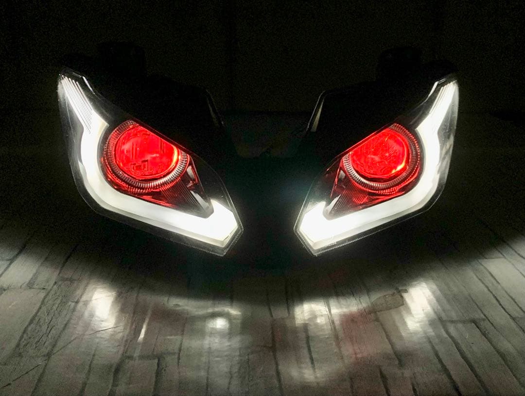 カスタム ヘッドライト NINJA250 ZX-6R ニンジャ250 イカリング