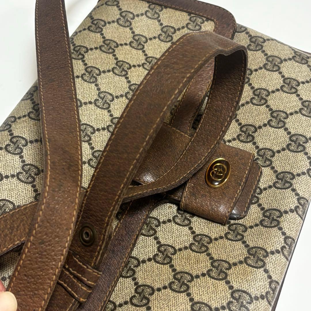 GUCCI オールドグッチ GGショルダーバッグ レザー ブラウン系