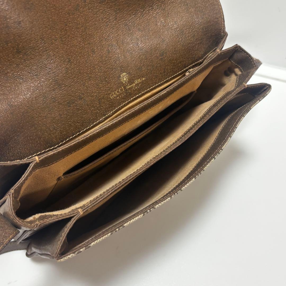 GUCCI オールドグッチ GGショルダーバッグ レザー ブラウン系