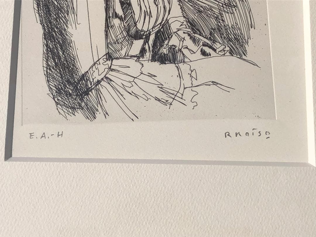 小磯良平 若い女 1978制作 エッチング サイン ed入り 額装