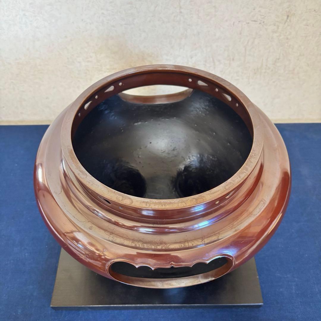 風炉 茶釜 電熱器 唐銅朝鮮風炉釜 野々田商店製電熱器 金森紹栄造 敷板 茶道具